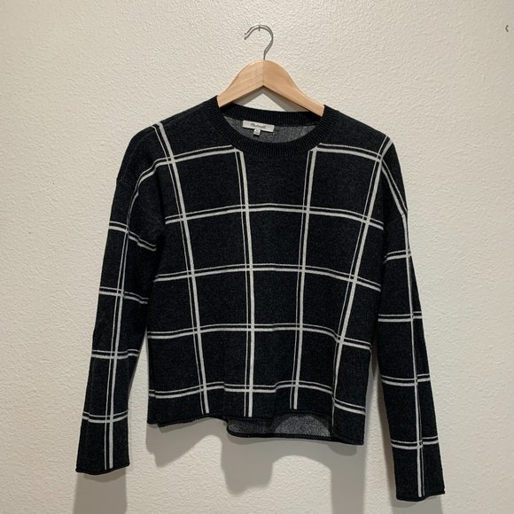 Madewell Double Windowpane Pullover Sweater - Picture 1 of 5